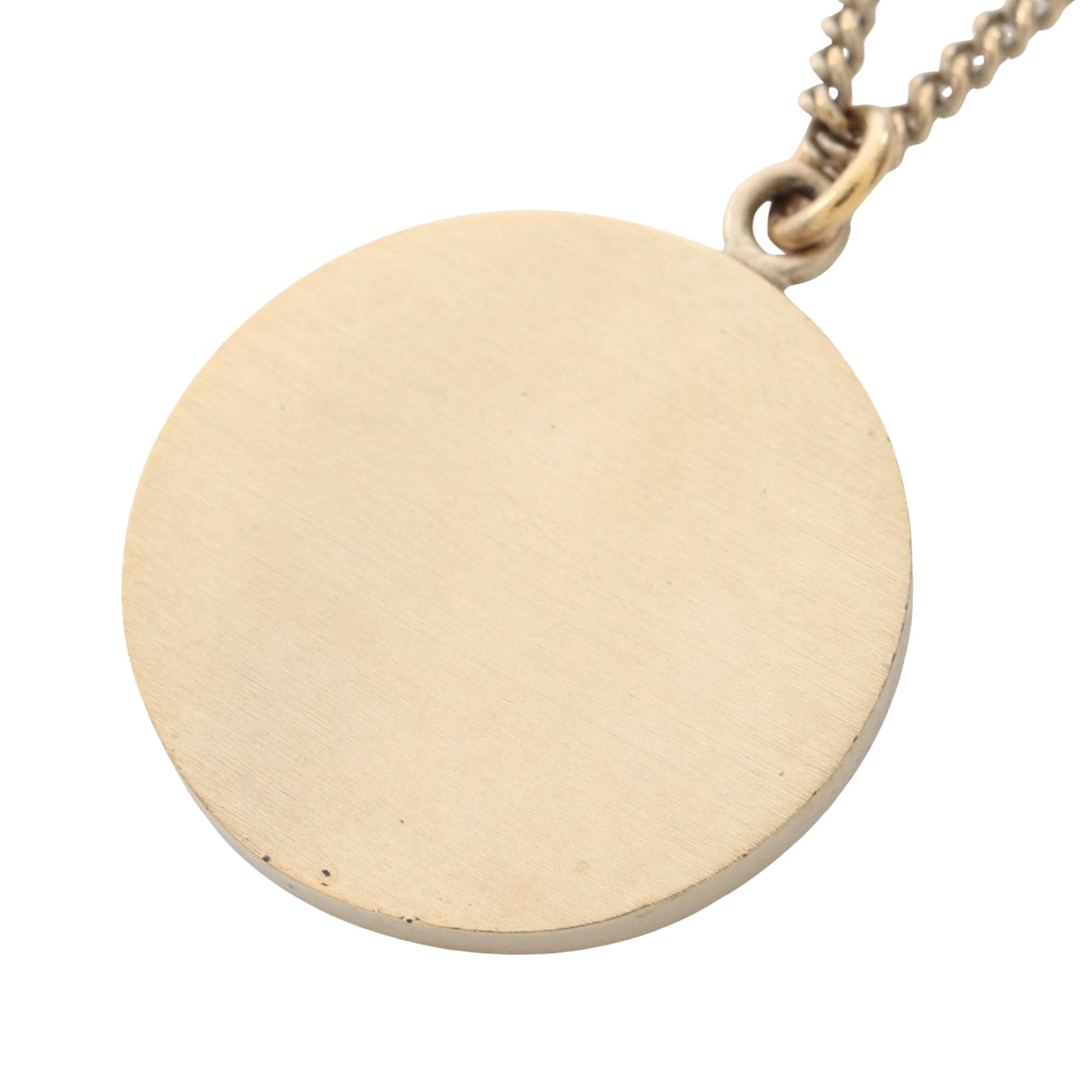 CC Gold Plated and Enamel Camellia Round Pendant Necklace - Image 3