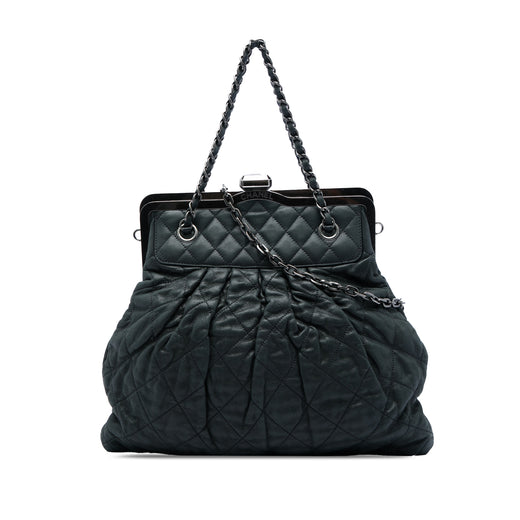 Quilted Iridescent Calfskin Chic Quilt Frame Satchel - Image 1