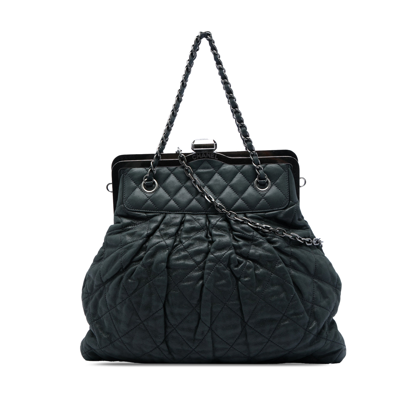 Quilted Iridescent Calfskin Chic Quilt Frame Satchel - Image 1