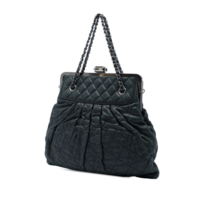 Quilted Iridescent Calfskin Chic Quilt Frame Satchel - Image 2