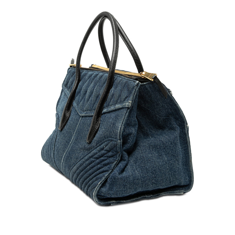 Matelasse Denim Biker Tote - Image 2