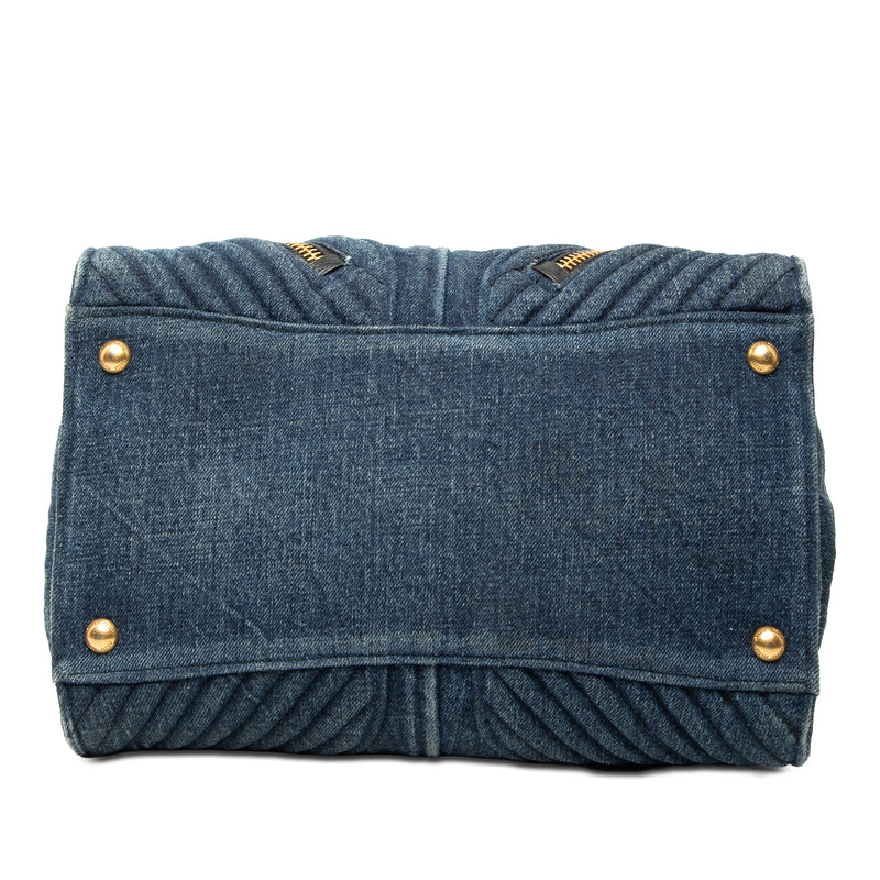 Matelasse Denim Biker Tote - Image 3