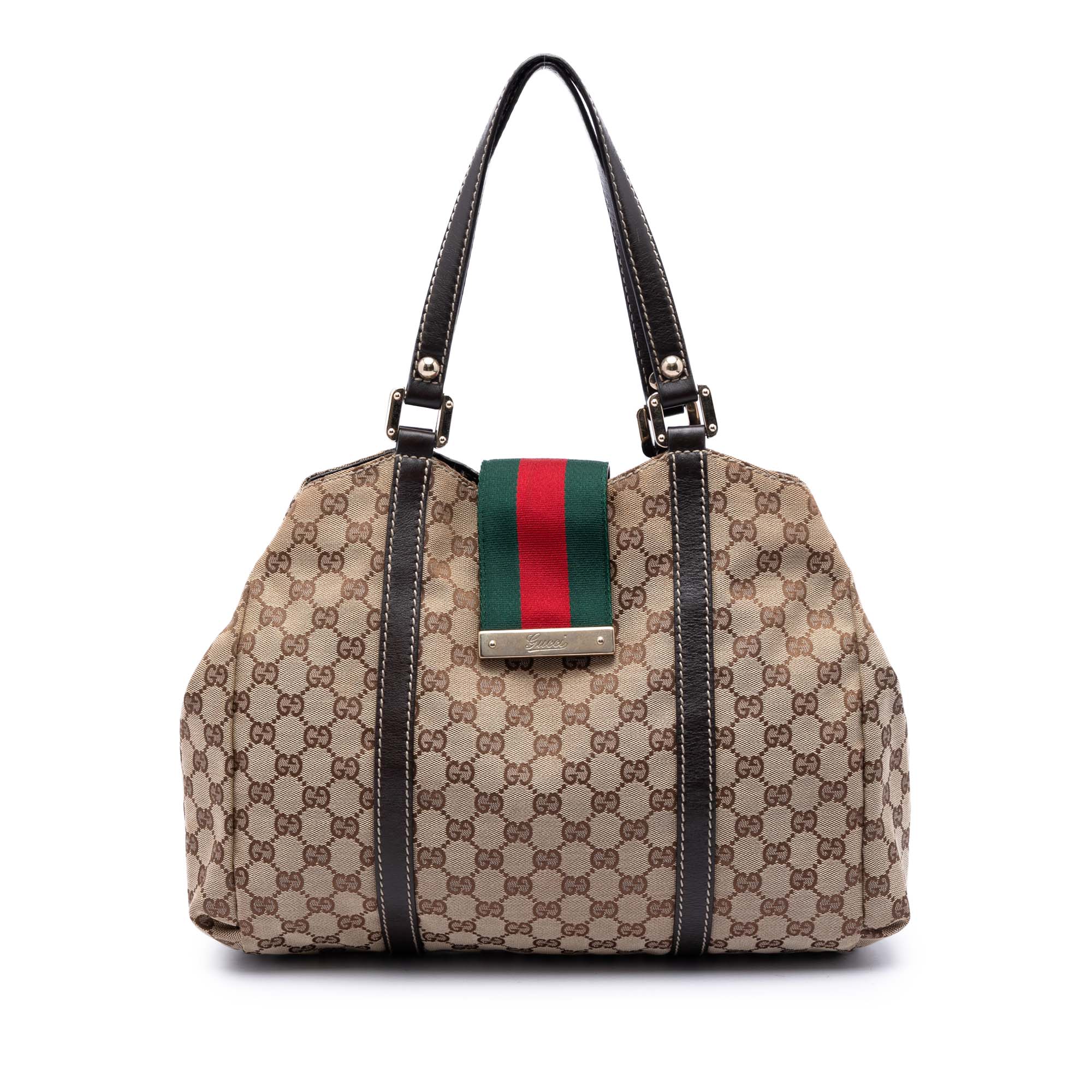 GG Canvas Web New Ladies Tote - Image 1