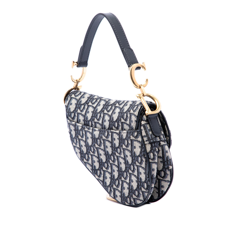 Mini Oblique Canvas Saddle Bag - Image 2