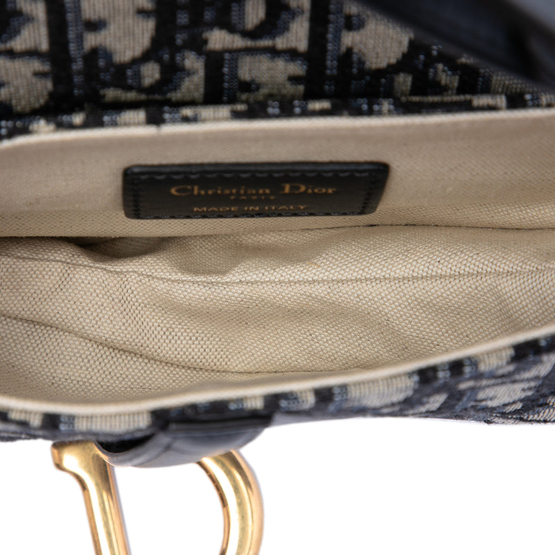 Mini Oblique Canvas Saddle Bag - Image 4