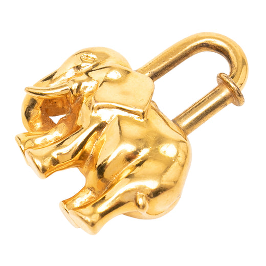 Gold Plated Elephant Cadena Lock Charm - Image 1