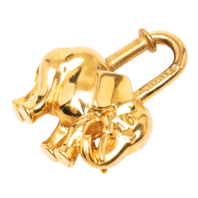 Gold Plated Elephant Cadena Lock Charm - Image 2
