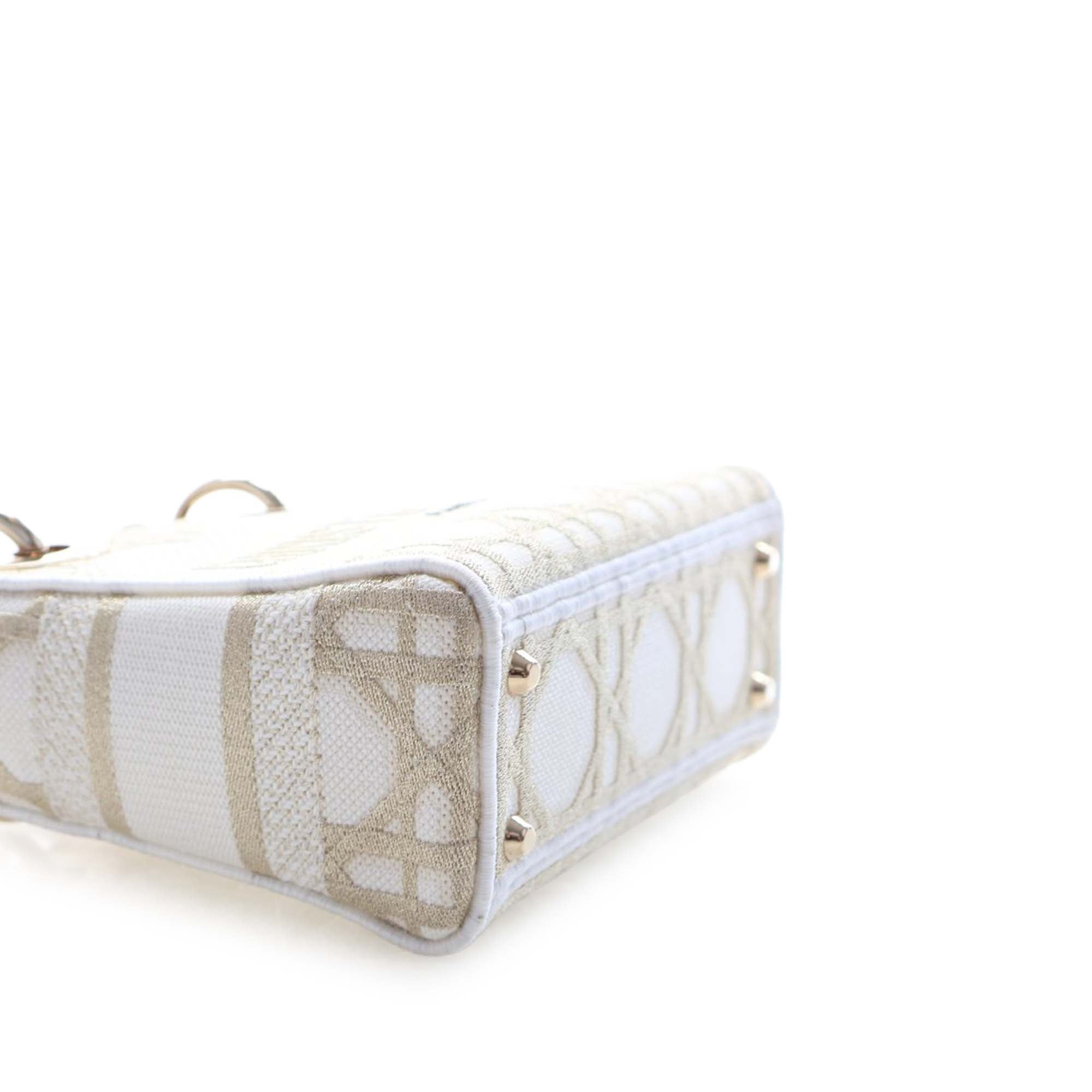 Mini Embroidered Canvas Cannage Lady D Lite - Image 12