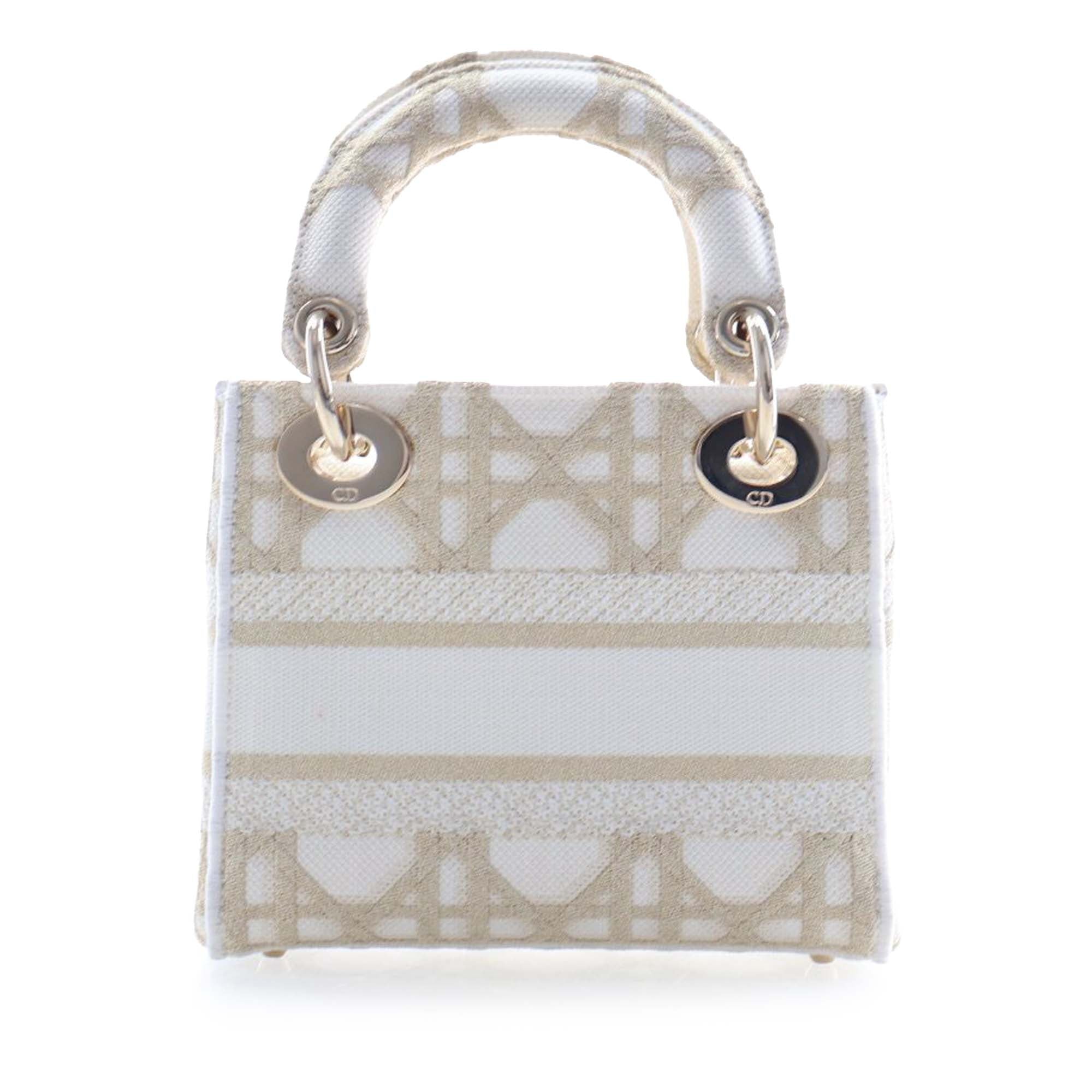 Mini Embroidered Canvas Cannage Lady D Lite - Image 2