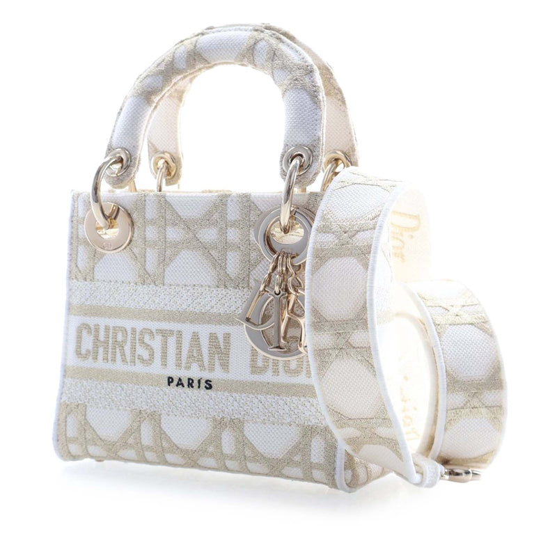 Mini Embroidered Canvas Cannage Lady D Lite - Image 3