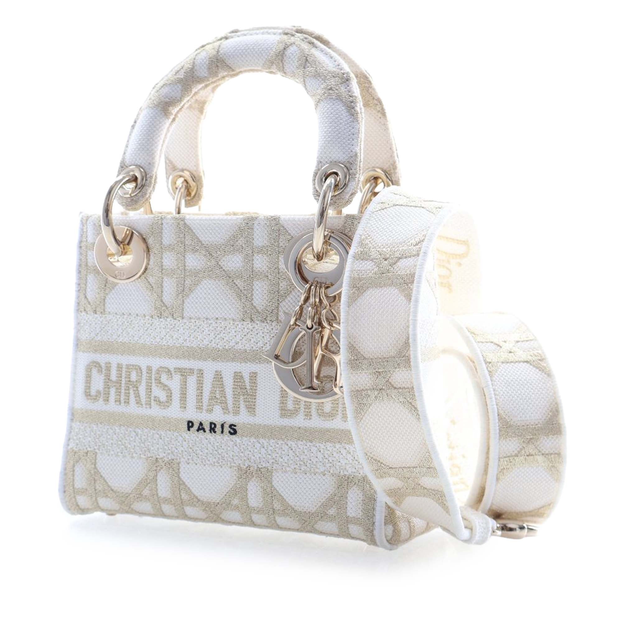 Mini Embroidered Canvas Cannage Lady D Lite - Image 3