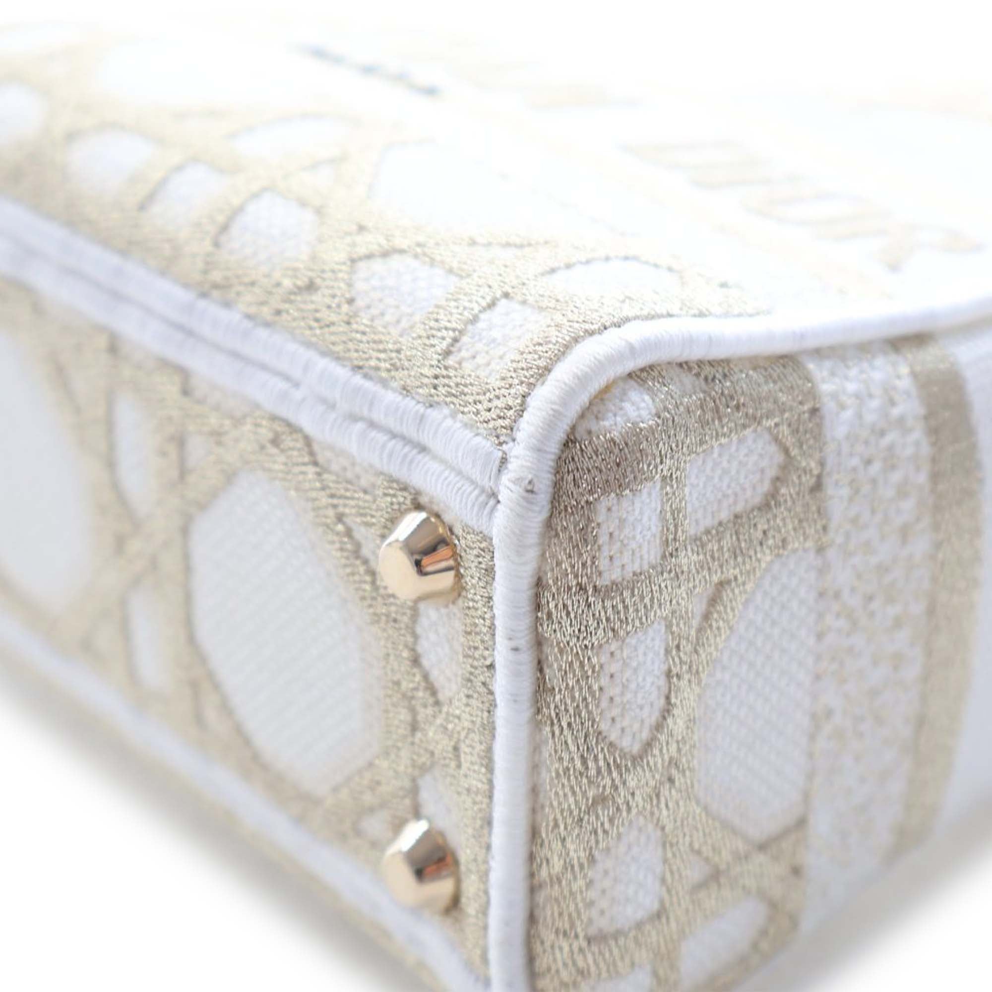 Mini Embroidered Canvas Cannage Lady D Lite - Image 9