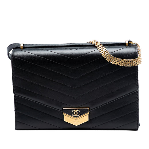 CC Chevron Calfskin Medal Flap - Image 1