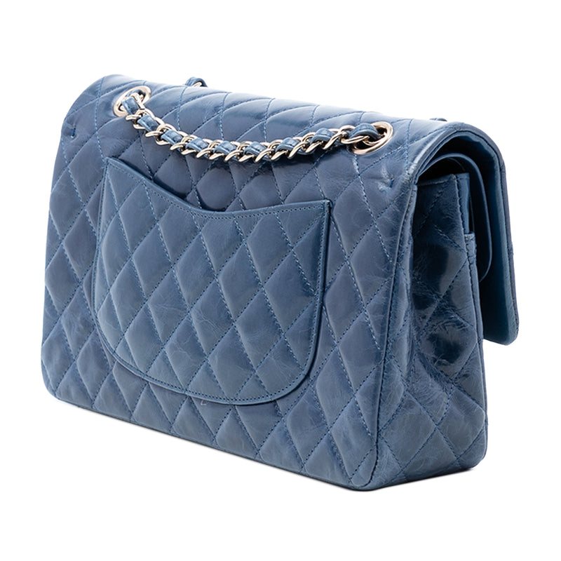 Medium Classic Glazed Calfskin Camellia Double Flap - Image 2