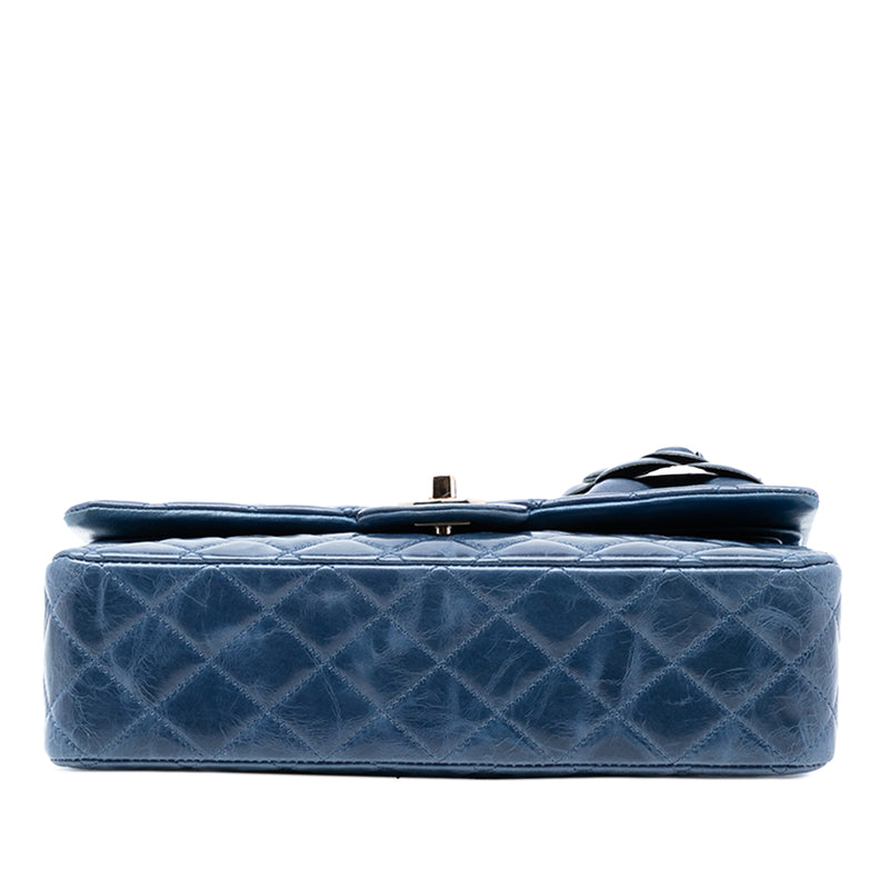 Medium Classic Glazed Calfskin Camellia Double Flap - Image 3