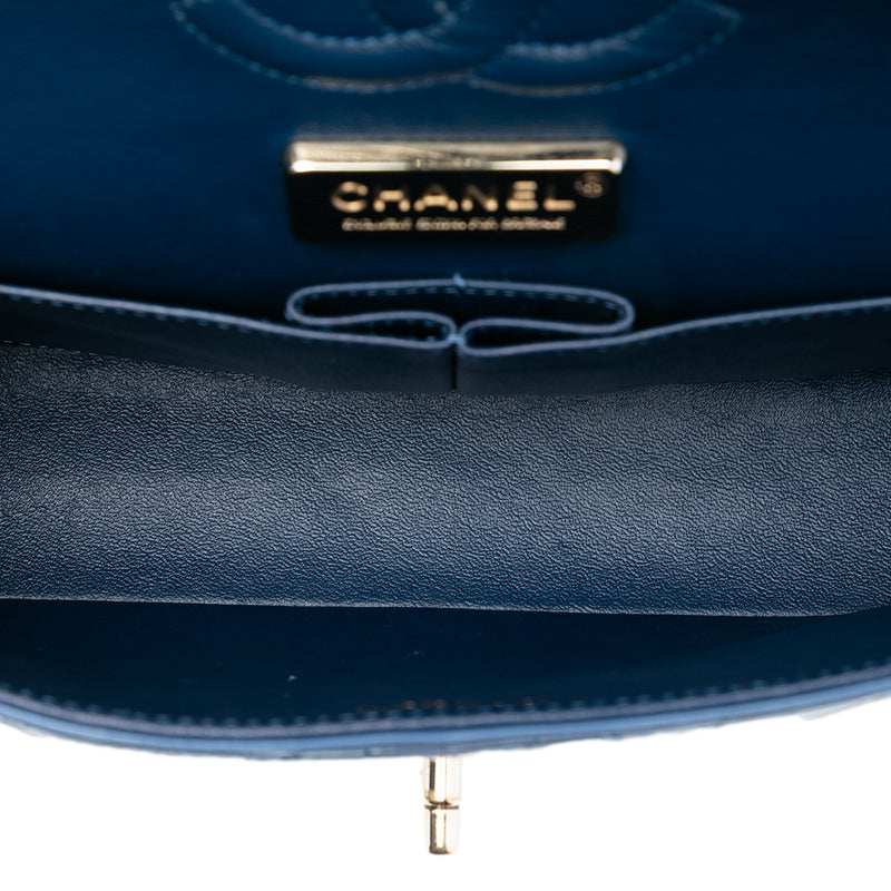 Medium Classic Glazed Calfskin Camellia Double Flap - Image 4