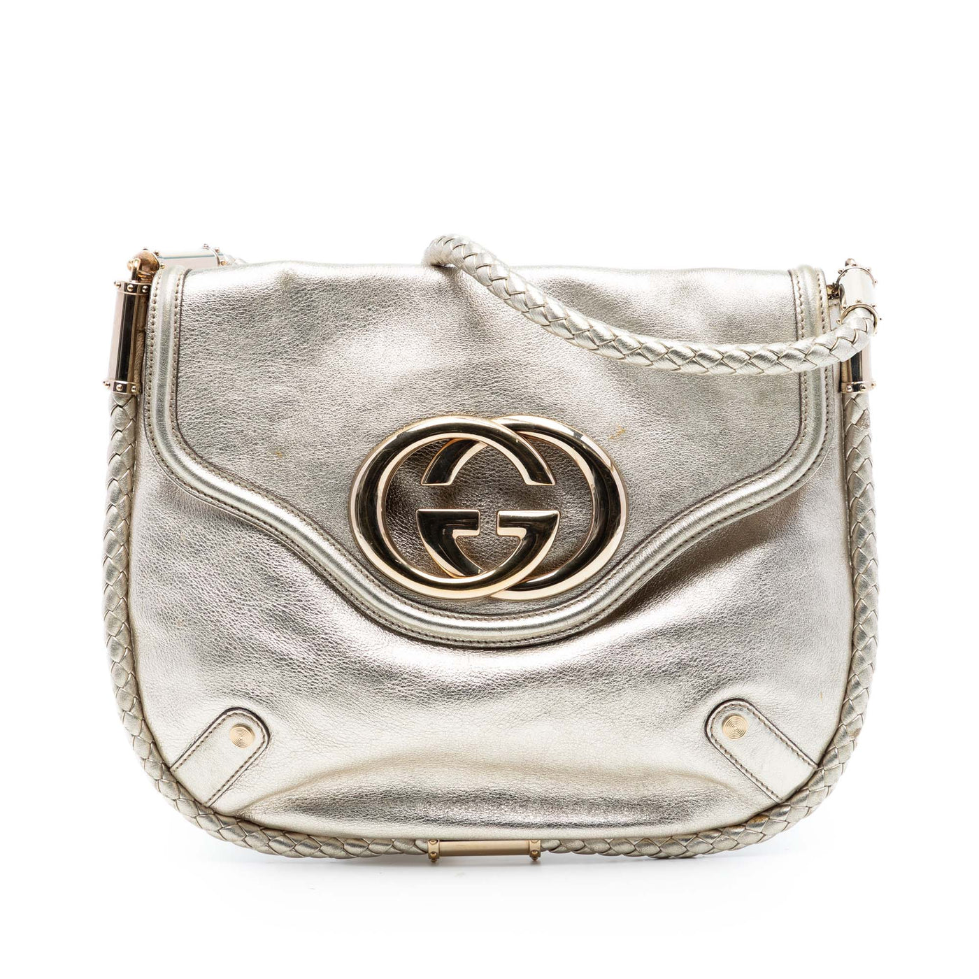 Medium Metallic Calfskin Britt Tassel Flap Shoulder Bag - Image 1