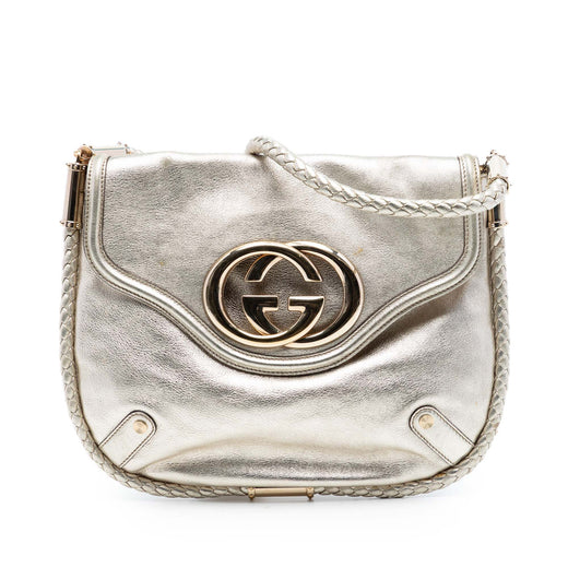 Medium Metallic Calfskin Britt Tassel Flap Shoulder Bag - Image 1