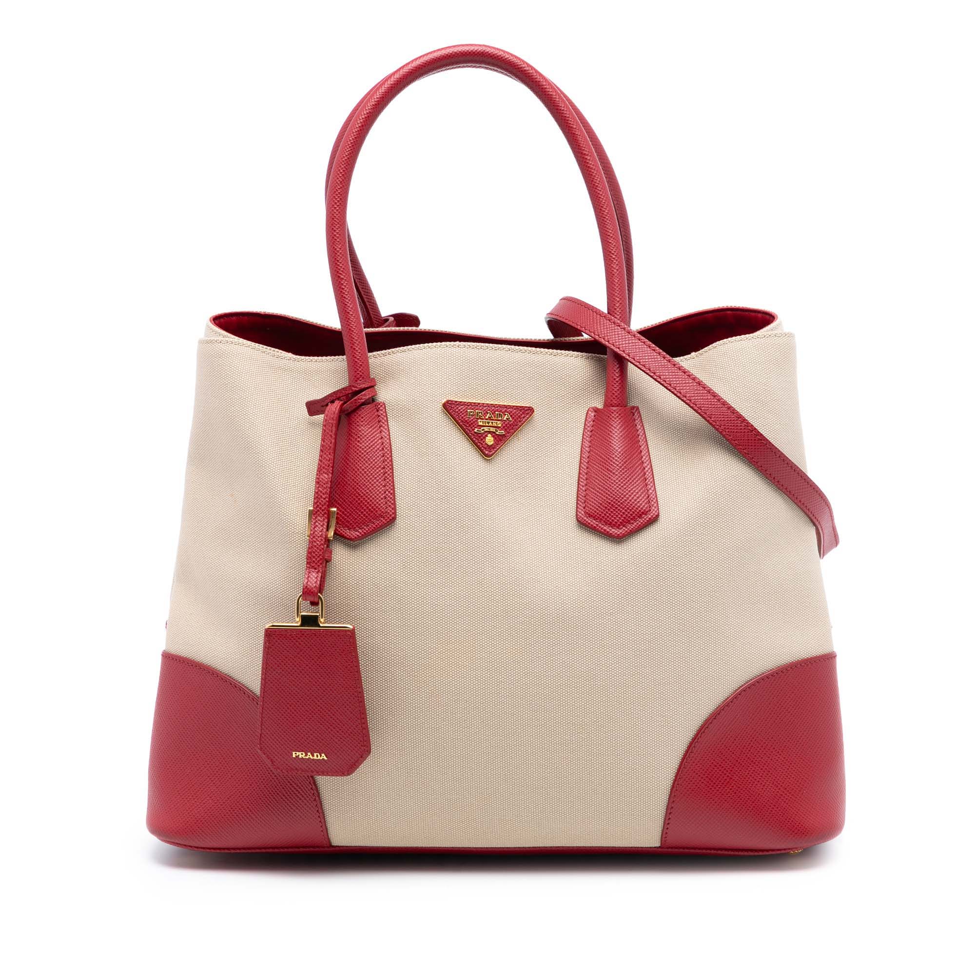 Large Canapa and Saffiano Double Satchel - Image 1