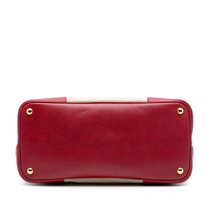 Large Canapa and Saffiano Double Satchel - Image 3