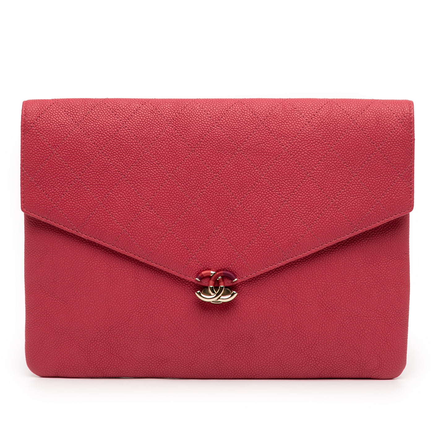Paris Cuba Quilted Caviar Thread Around Envelope Clutch - Image 1