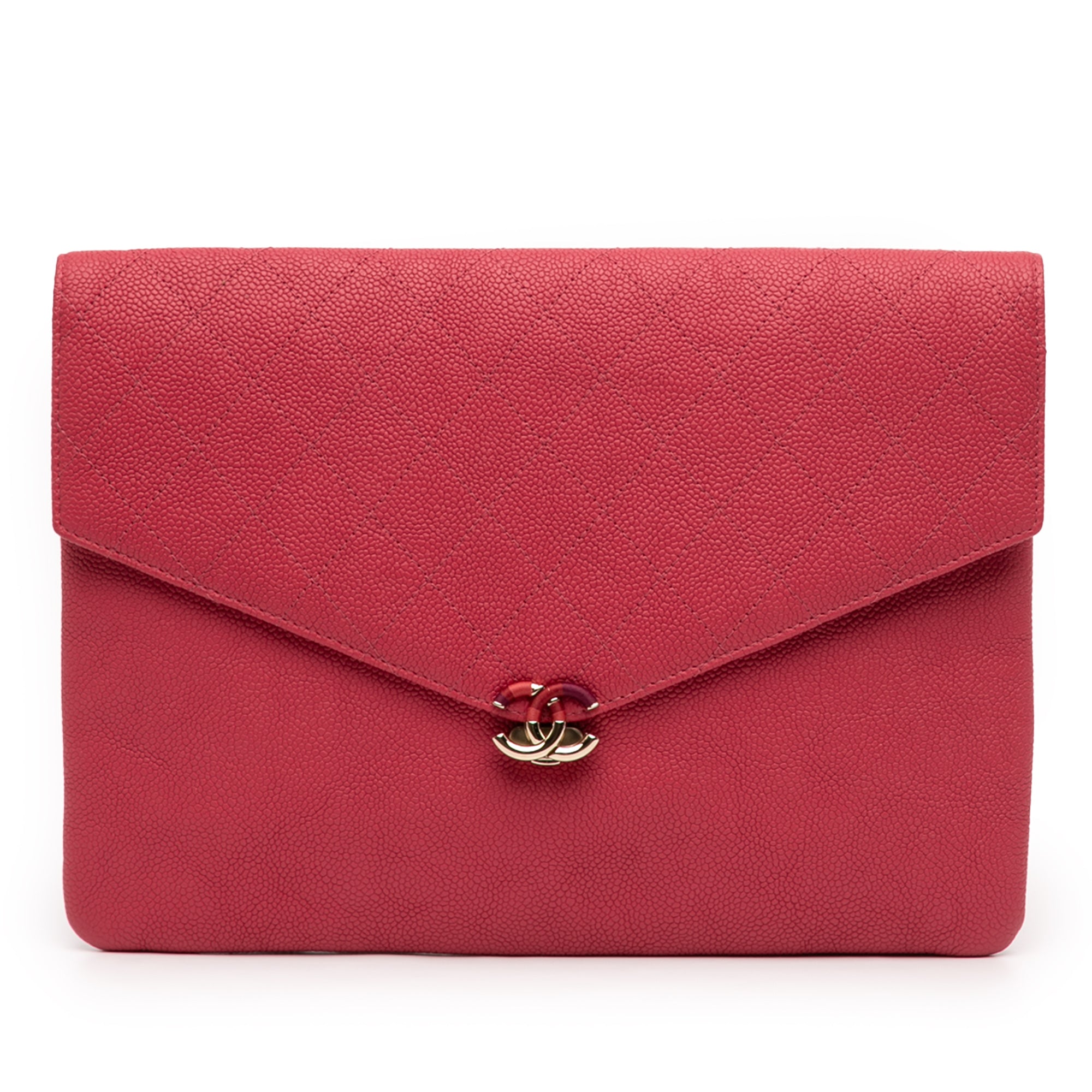 Paris Cuba Quilted Caviar Thread Around Envelope Clutch - Image 1