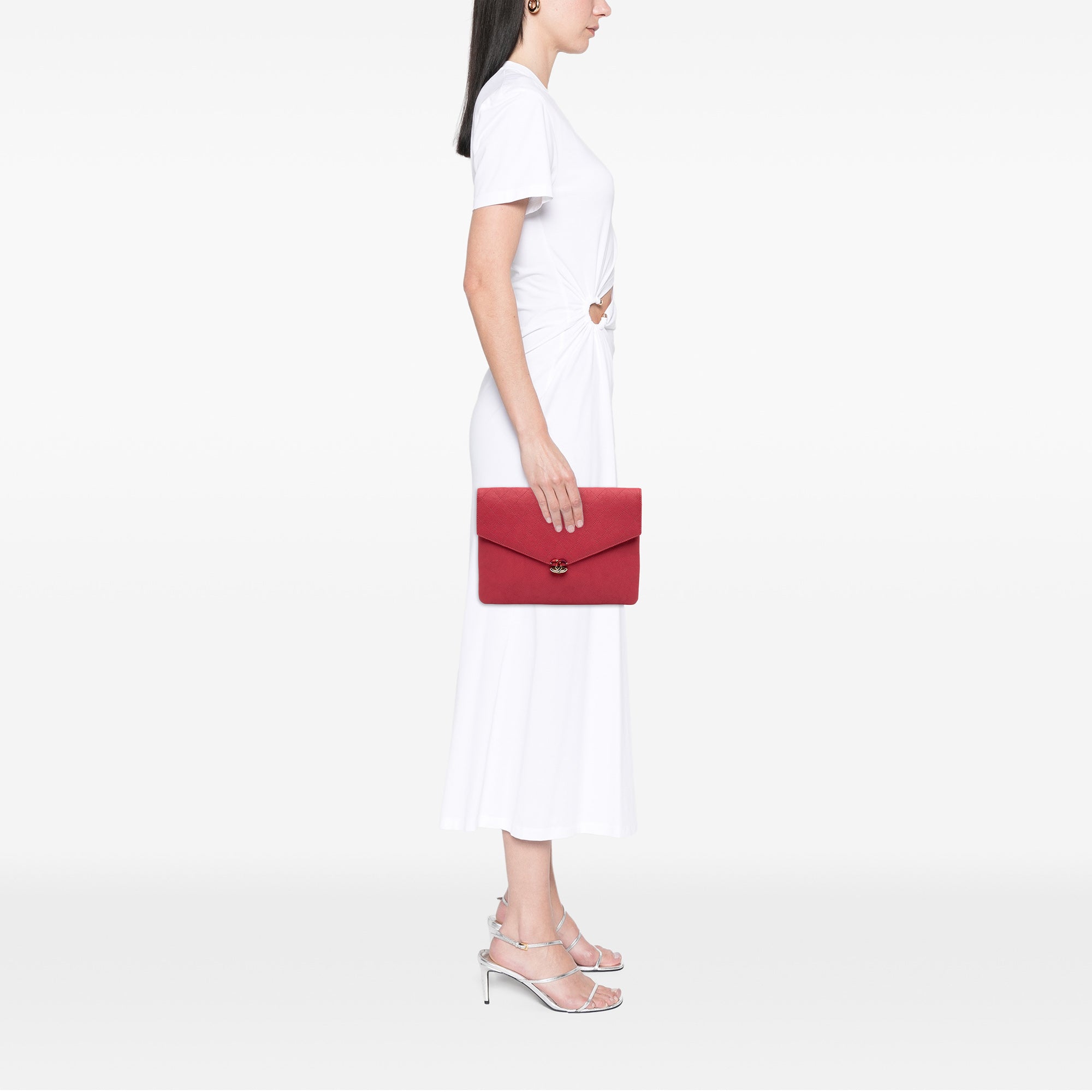 Paris Cuba Quilted Caviar Thread Around Envelope Clutch - Image 10