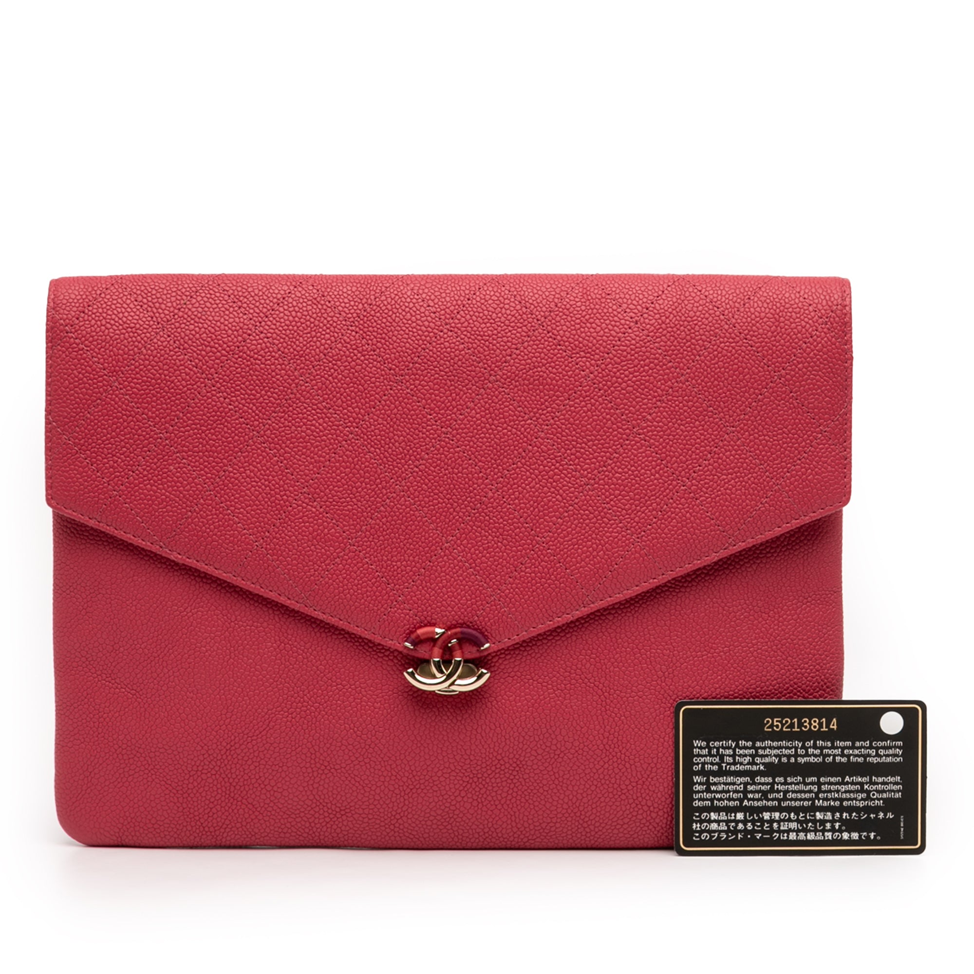 Paris Cuba Quilted Caviar Thread Around Envelope Clutch - Image 11