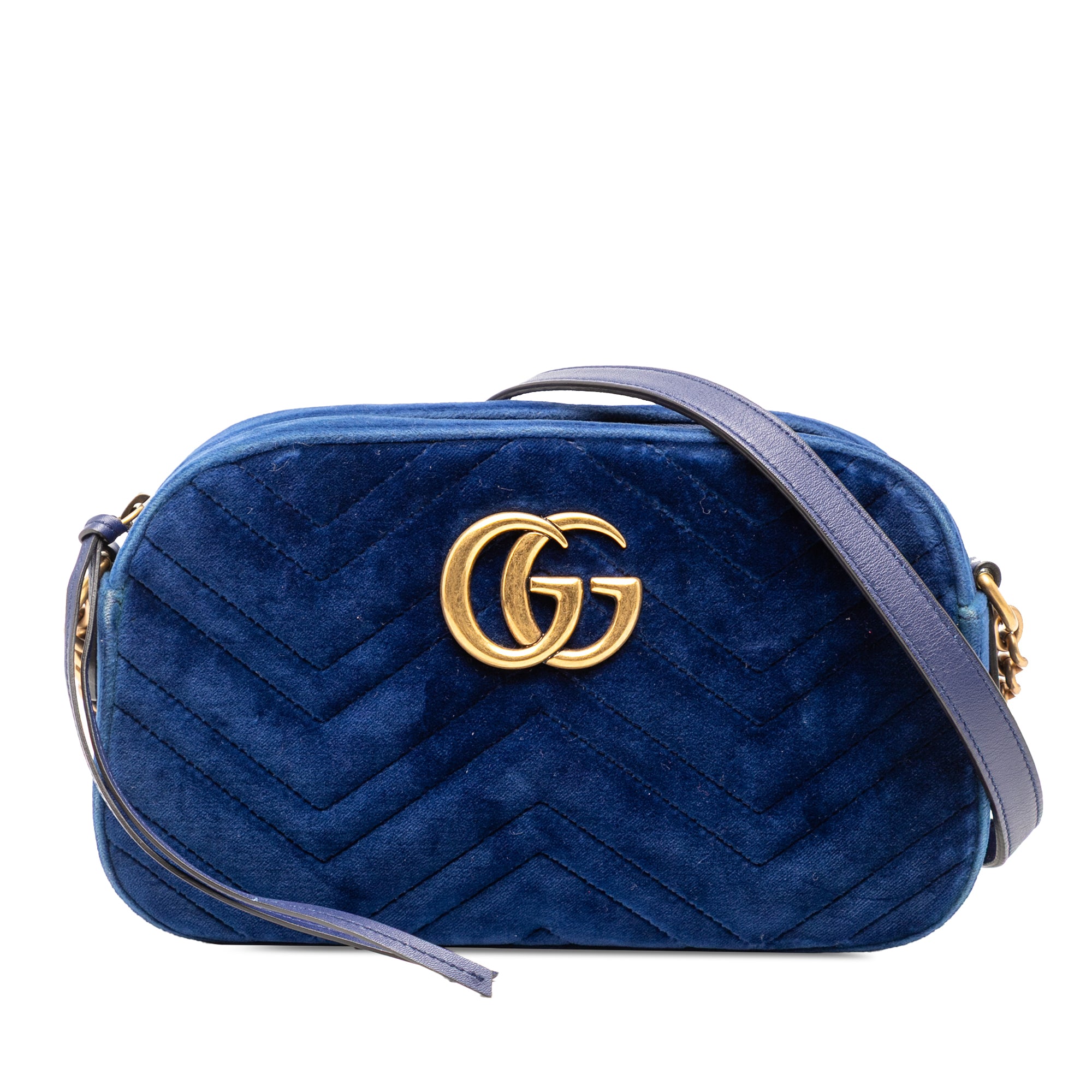 Small GG Marmont Matelasse Velvet Crossbody - Image 1