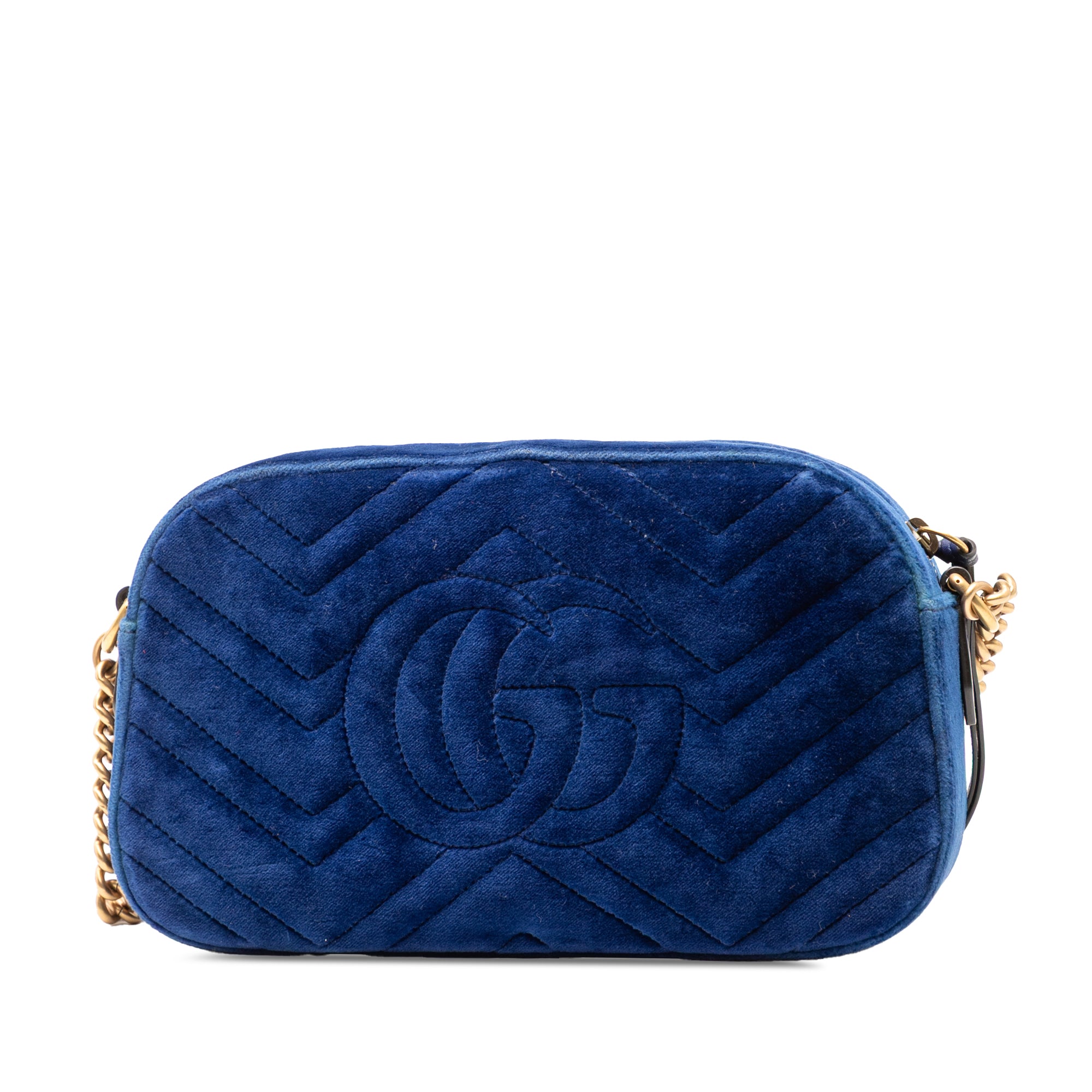 Small GG Marmont Matelasse Velvet Crossbody - Image 2