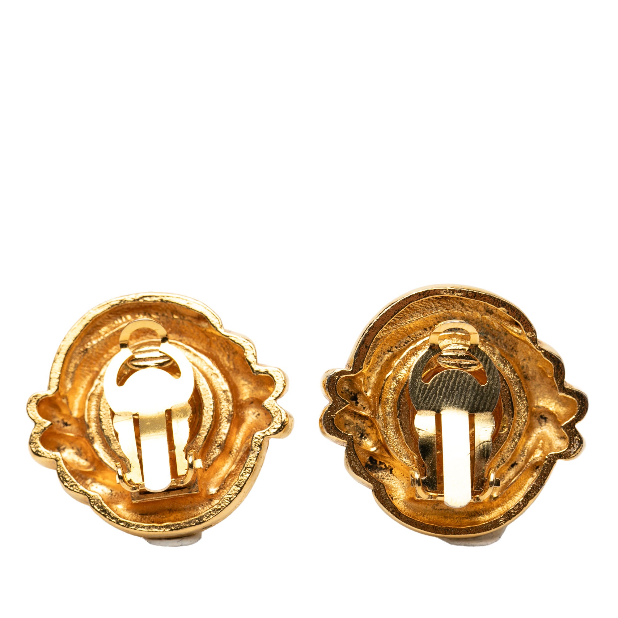 Gold Plated Faux Pearl Clip On Earrings - Image 2