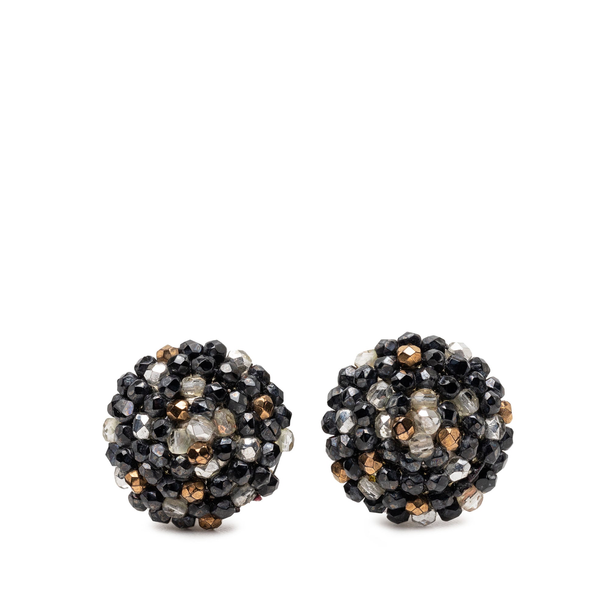 Beaded Round Clip On Earrings - Image 1