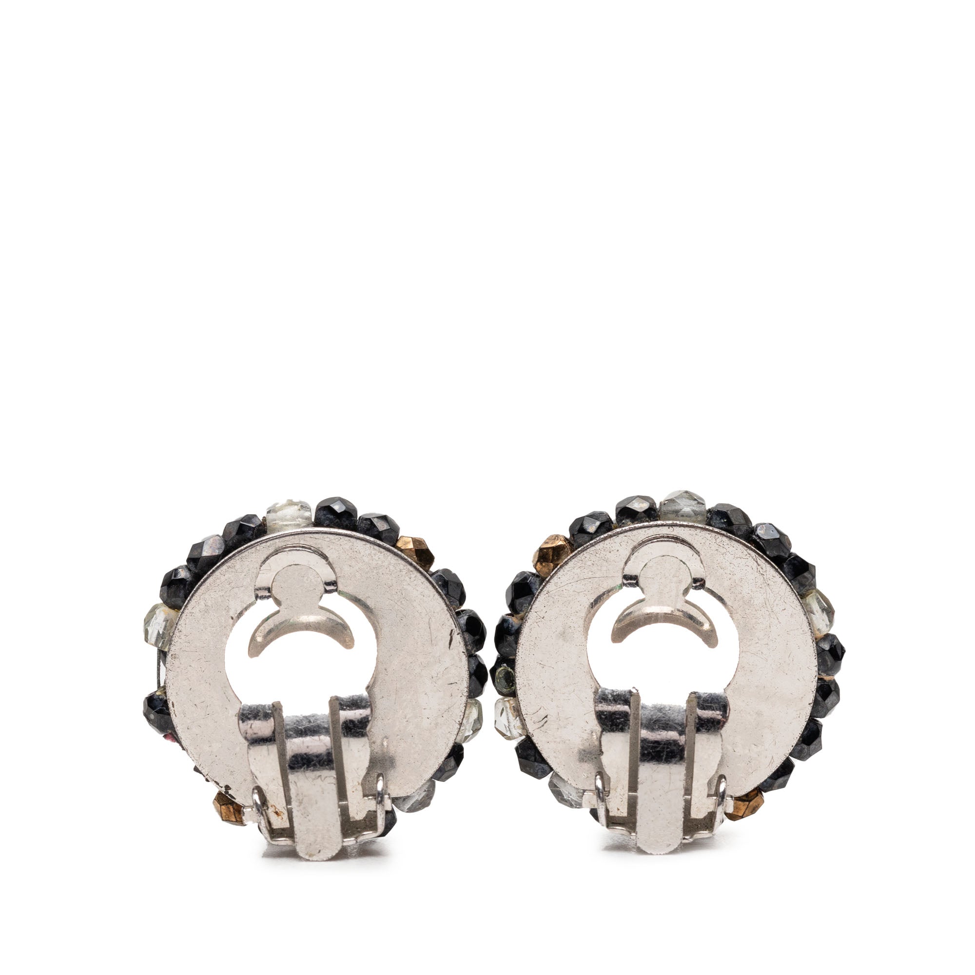 Beaded Round Clip On Earrings - Image 2