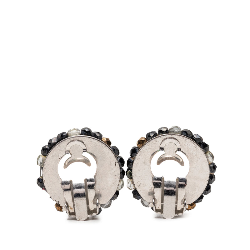 Beaded Round Clip On Earrings - Image 2