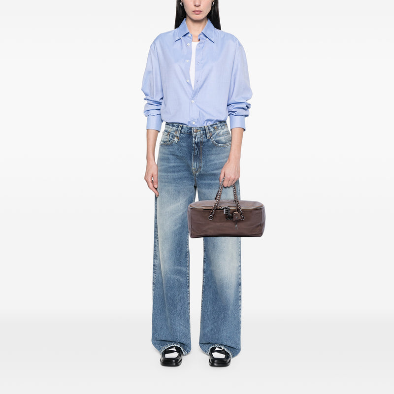 Metallic Deerskin CC Luxe Ligne Bowler Bag - Image 7