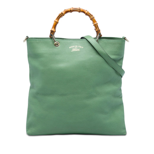 Tall Calfskin Bamboo Shopper Tote - Image 1