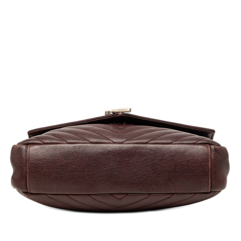 Medium Quilted Chevron Sheepskin College Satchel - Image 3