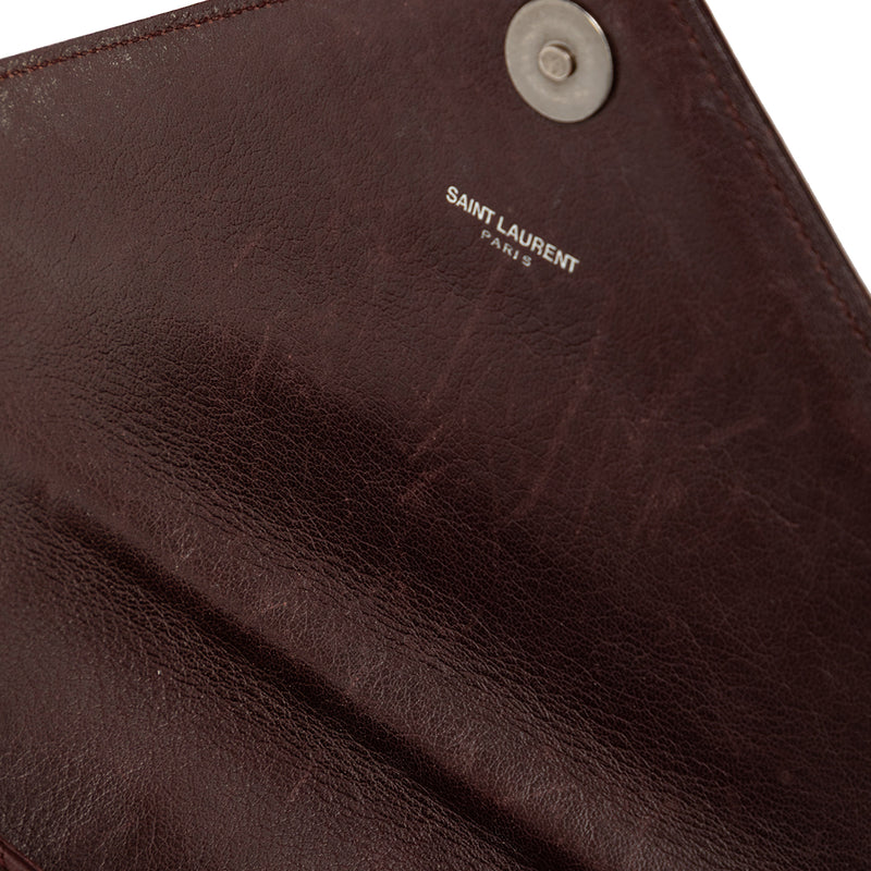 Medium Quilted Chevron Sheepskin College Satchel - Image 7