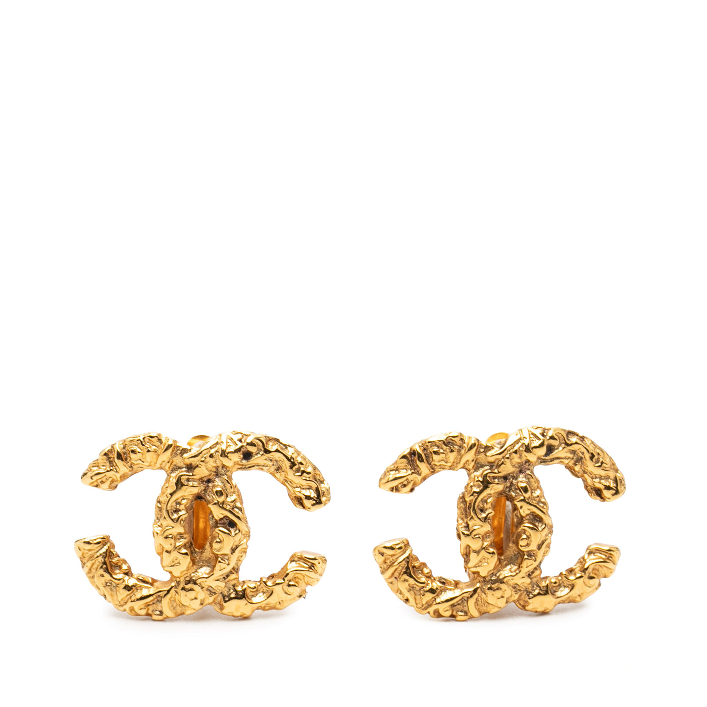 CC Gold Plated Lava Clip On Earrings - Image 1