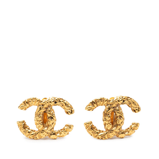 CC Gold Plated Lava Clip On Earrings - Image 1