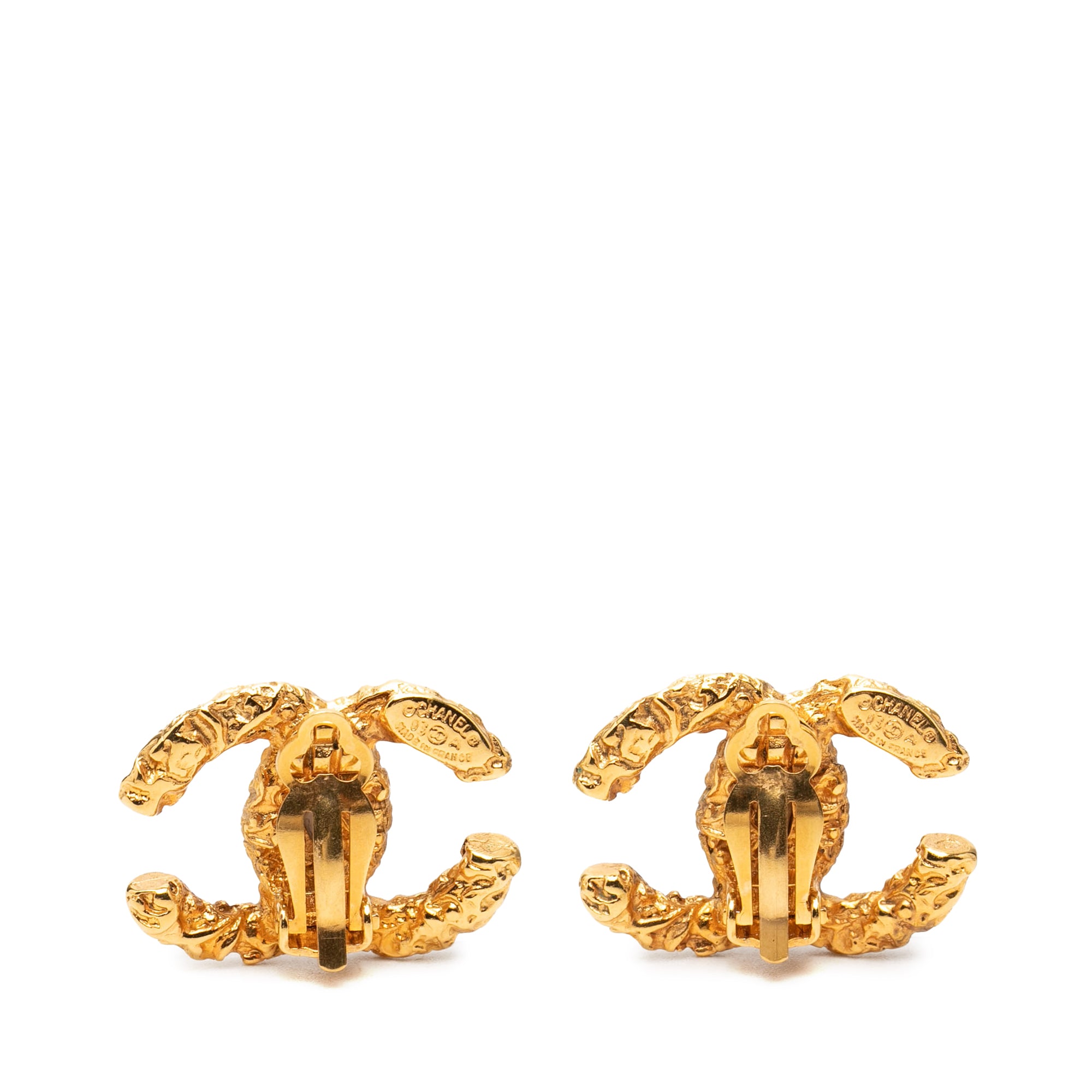 CC Gold Plated Lava Clip On Earrings - Image 2