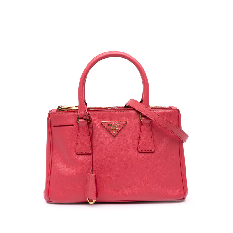 Mini Saffiano Lux Galleria Double Zip Satchel