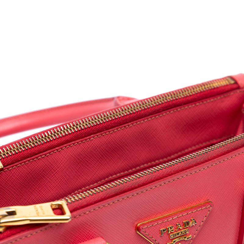 Mini Saffiano Lux Galleria Double Zip Satchel - Image 8