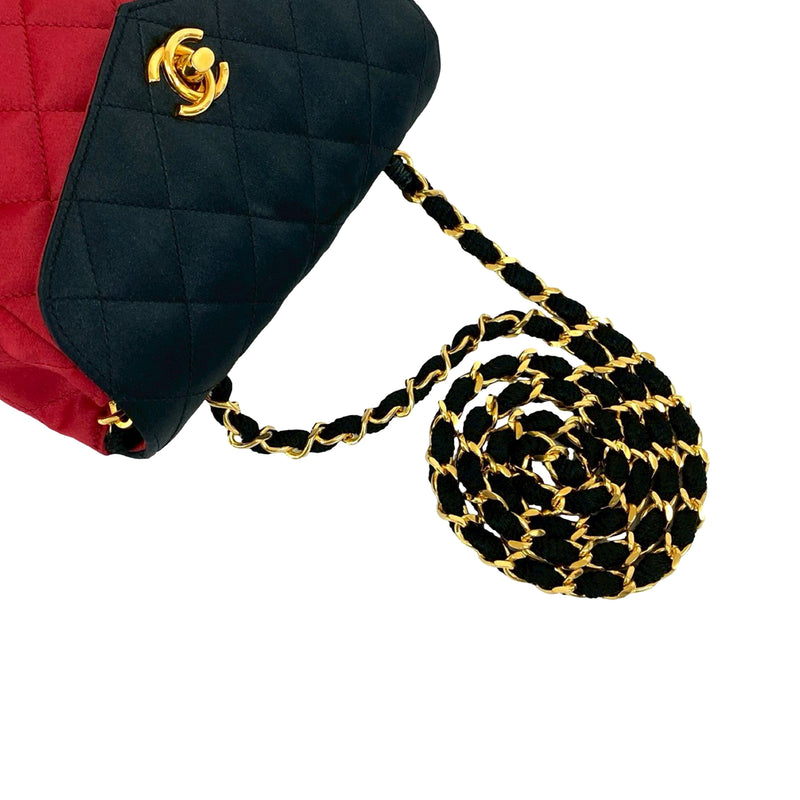 CC Bicolor Quilted Satin Crossbody - Image 9