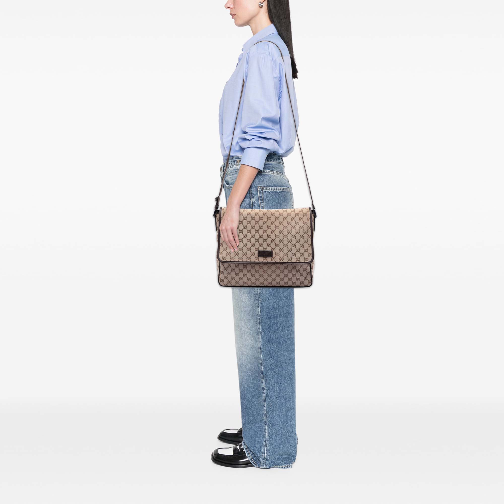 GG Canvas Flap Messenger Bag - Image 6