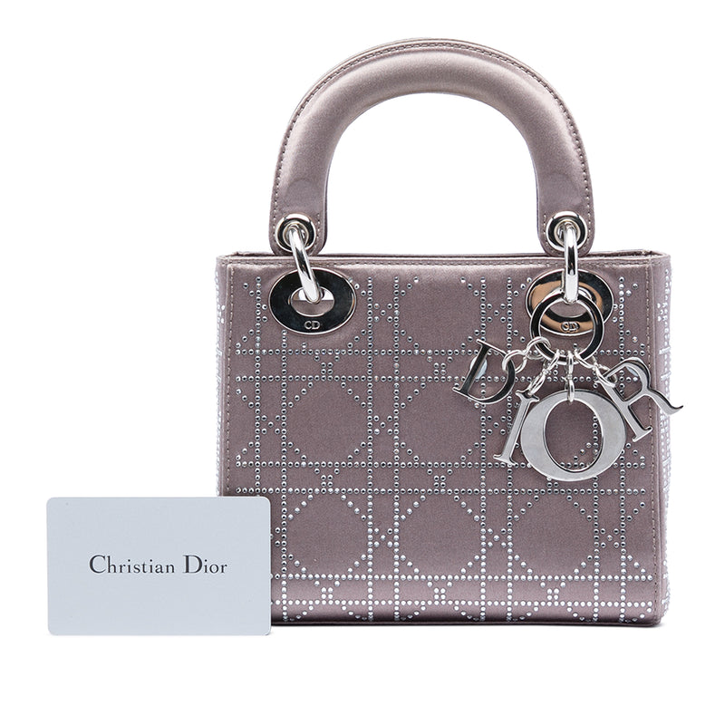 Mini Satin Cannage Crystal Embellished Lady Dior - Image 6