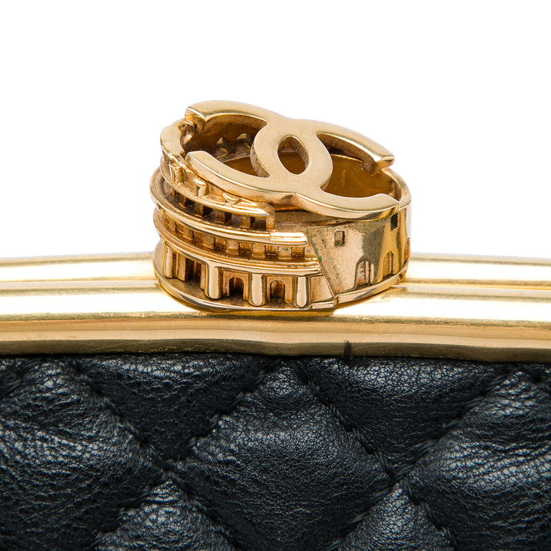 Paris Rome Quilted Calfskin Colosseum Lock Frame Bowling Bag - Image 5