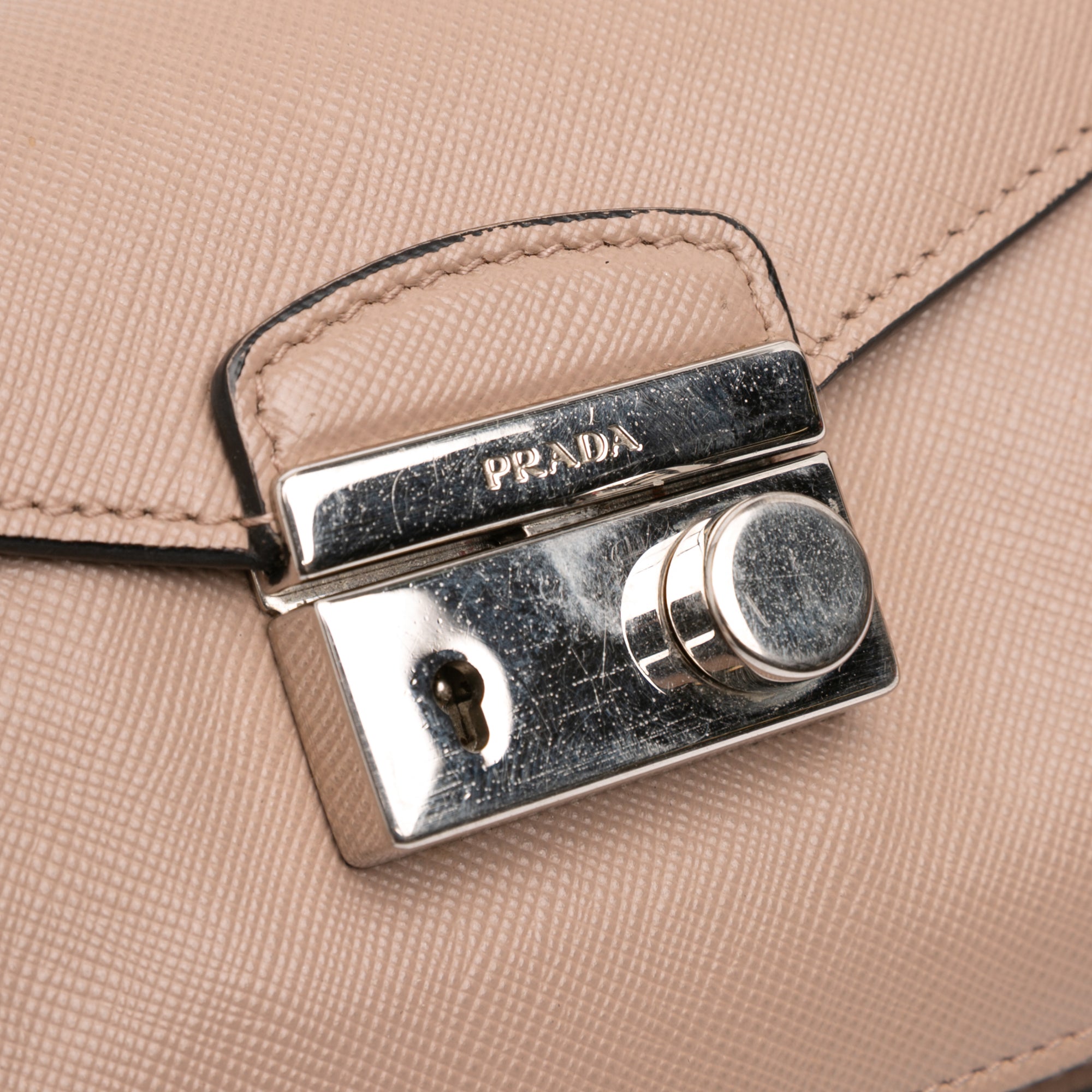 Mini Saffiano Lux Sound Lock Satchel - Image 7