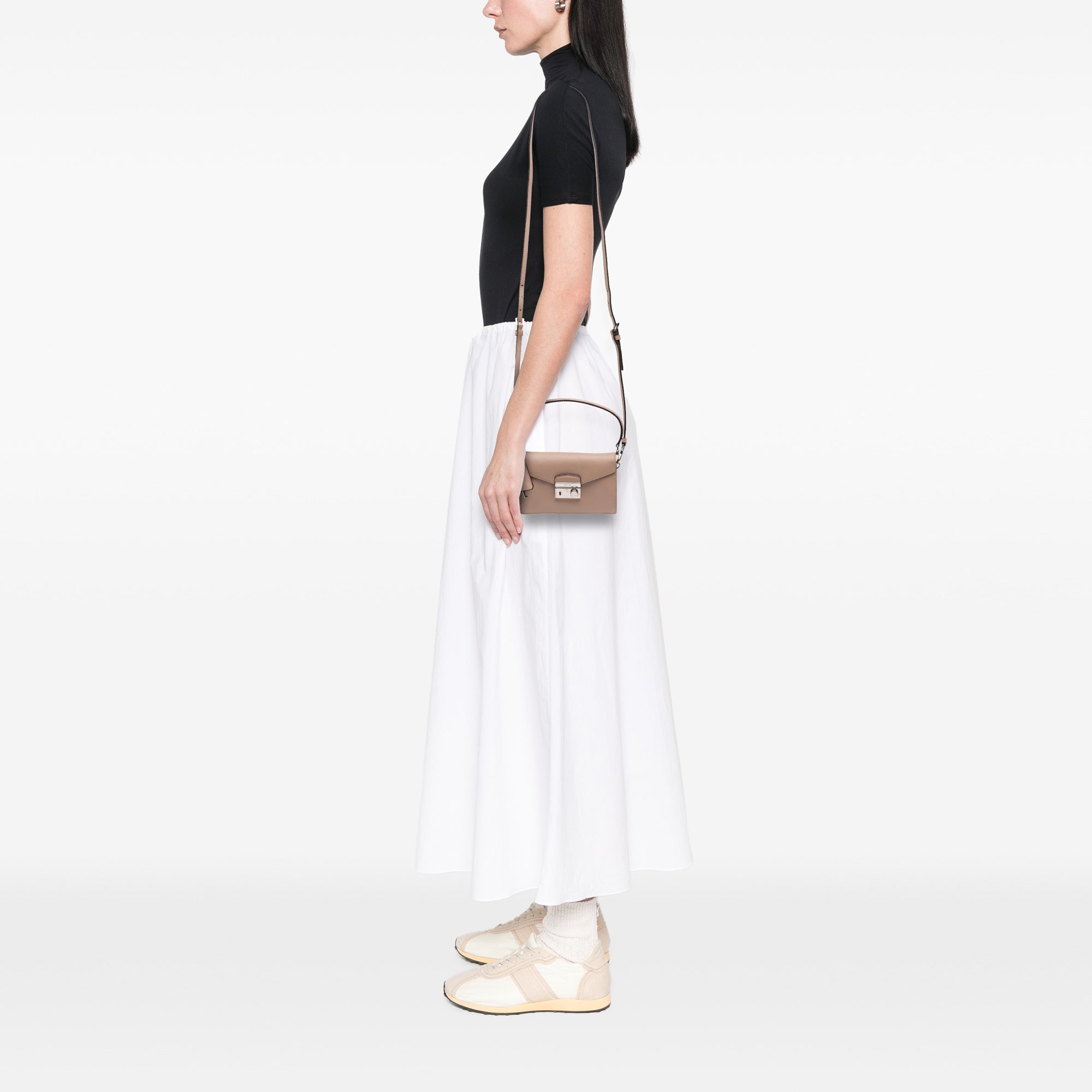 Mini Saffiano Lux Sound Lock Satchel - Image 8