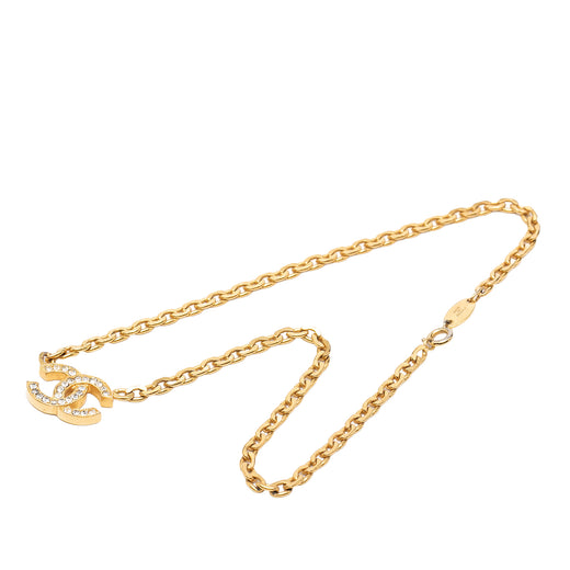 CC Gold Plated Strass Pendant Necklace - Image 1